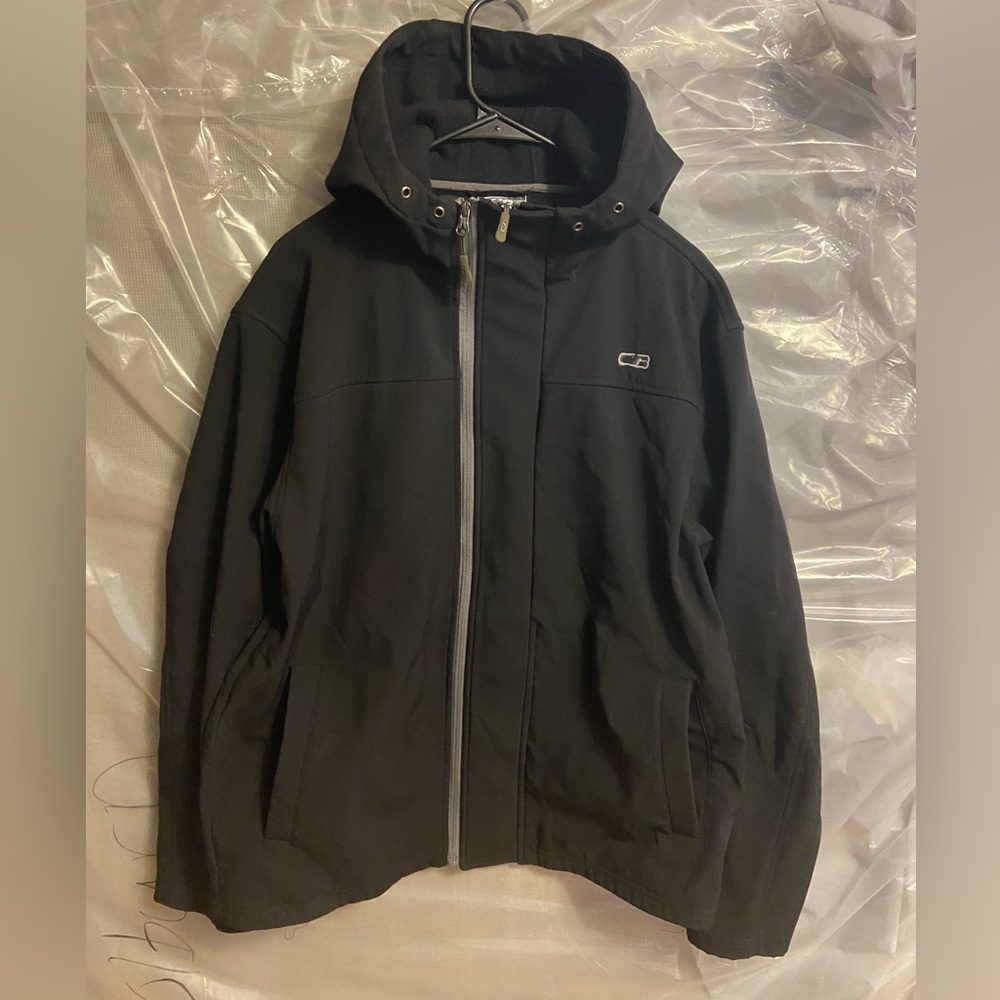 Men's Black Hooded Windbreaker